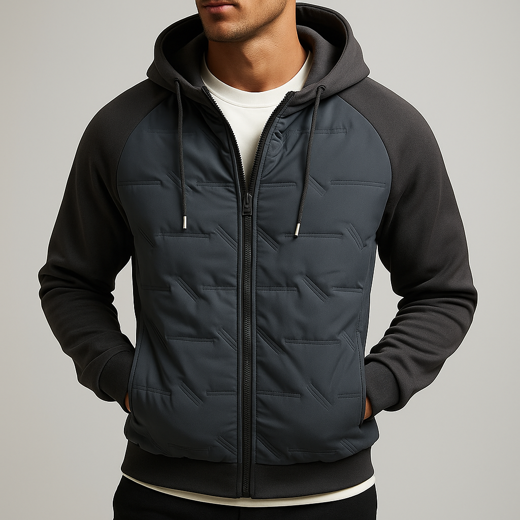 Two-Tone Padded Hooded Jacket