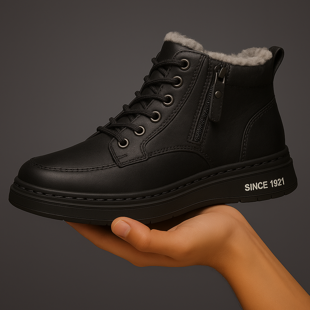 Sherpa Lined Leather Winter Boots