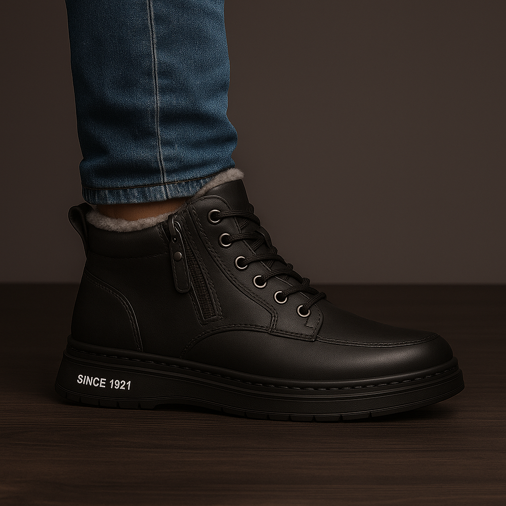 Sherpa Lined Leather Winter Boots