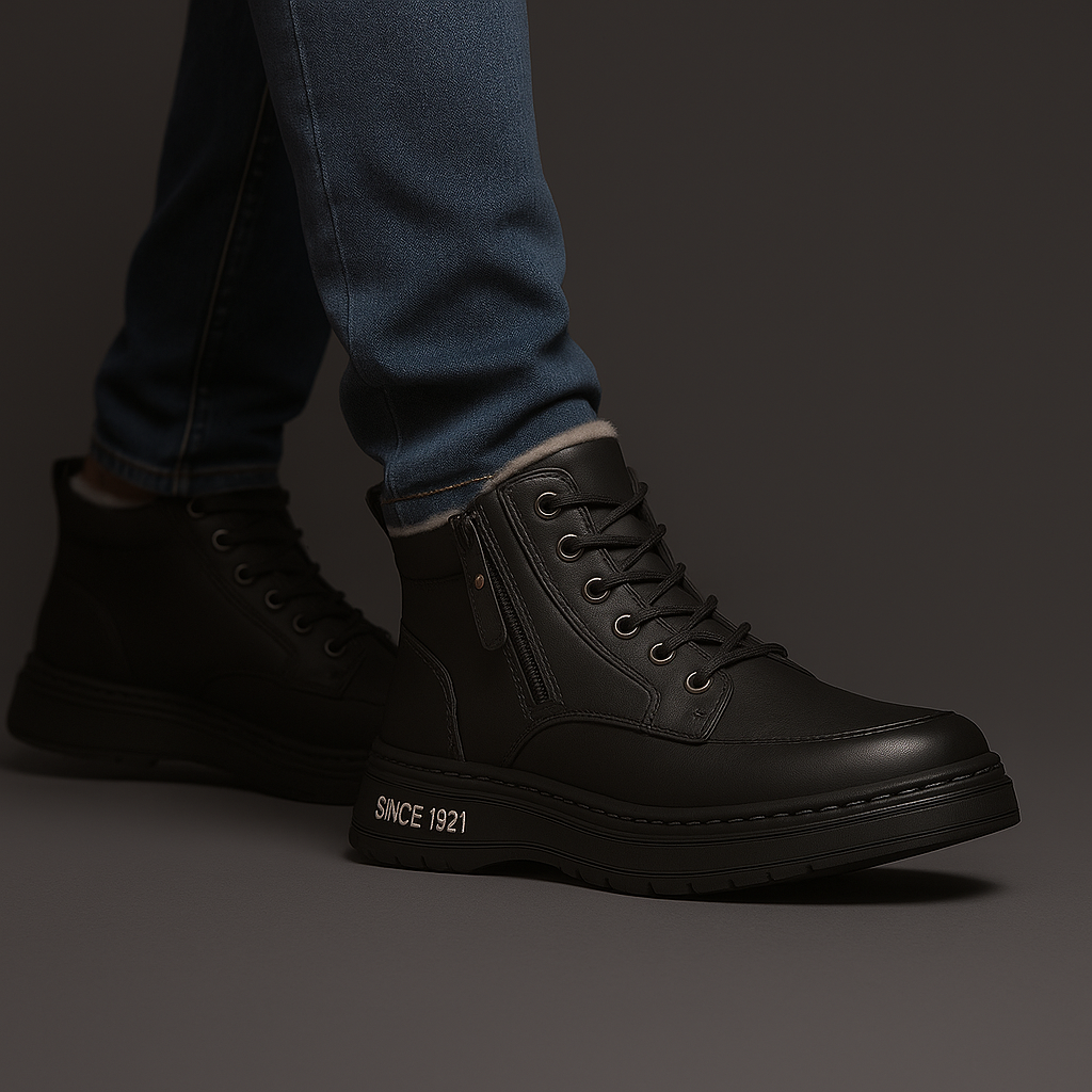 Sherpa Lined Leather Winter Boots