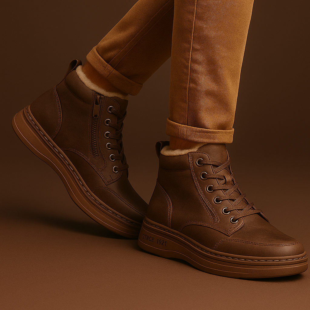 Sherpa Lined Leather Winter Boots