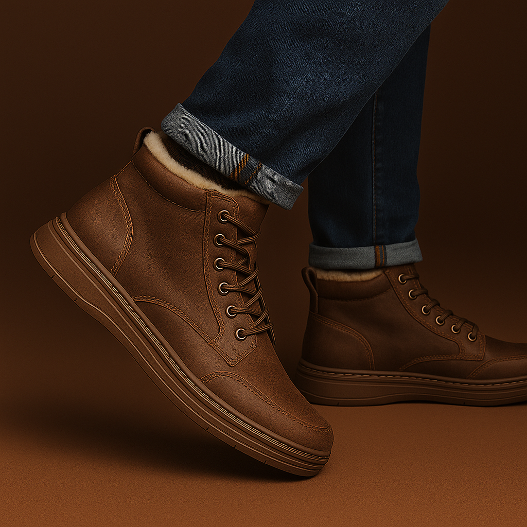 Sherpa Lined Leather Winter Boots
