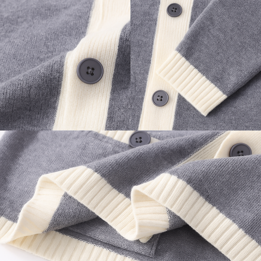 Two-Tone Knit Cardigan