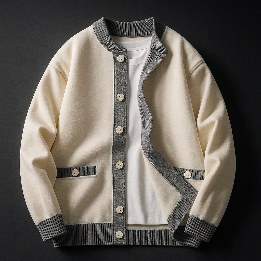 Two-Tone Knit Cardigan