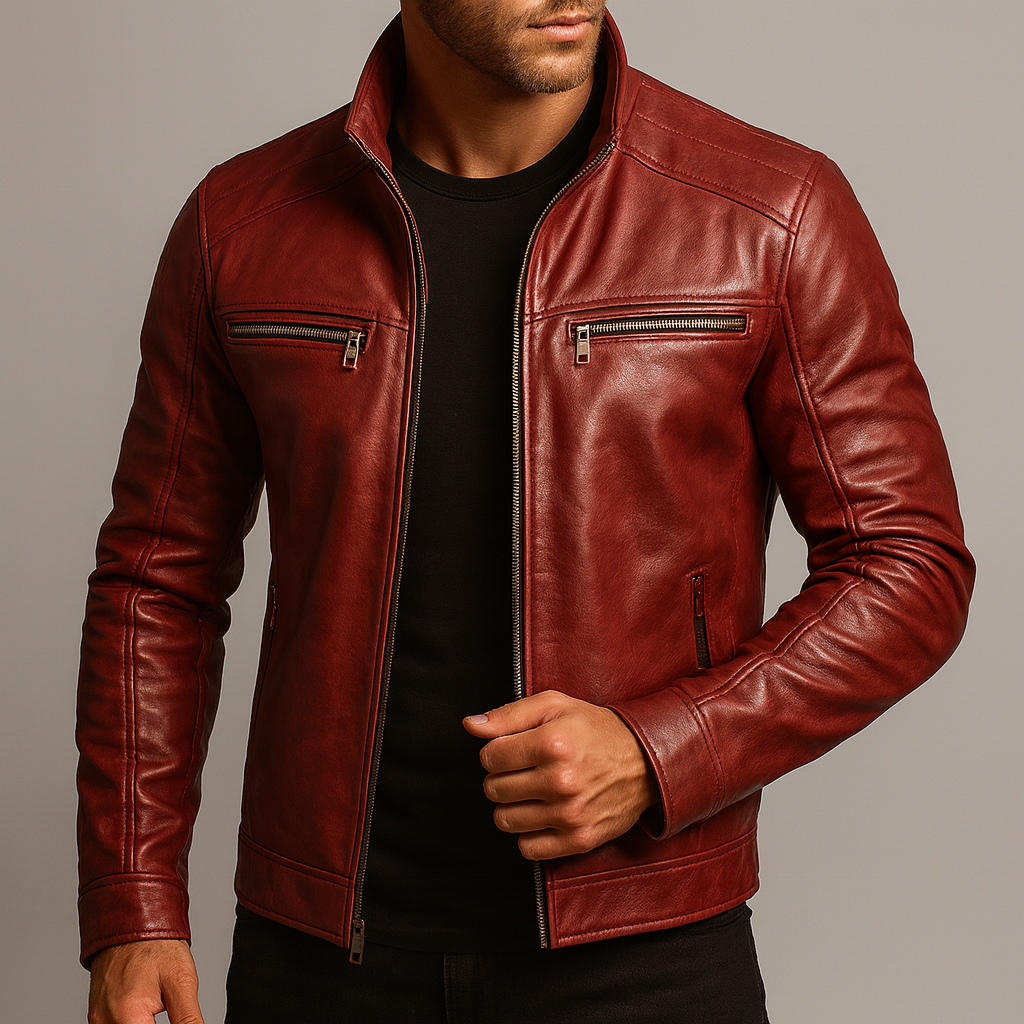 Alder Classic Leather Biker Jacket