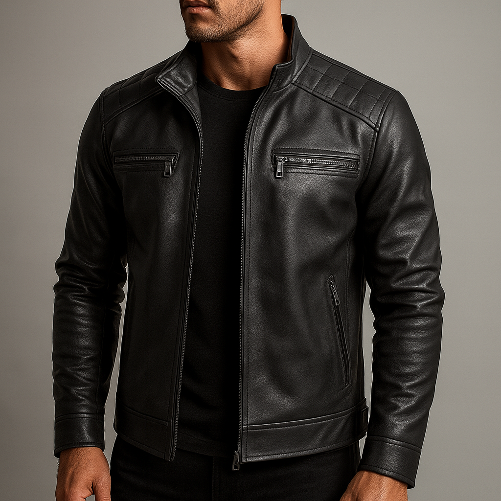 Alder Classic Leather Biker Jacket