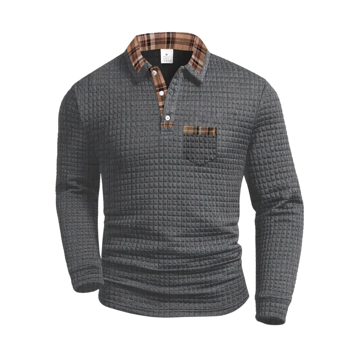 Ciedera Textured Long-Sleeve Polo