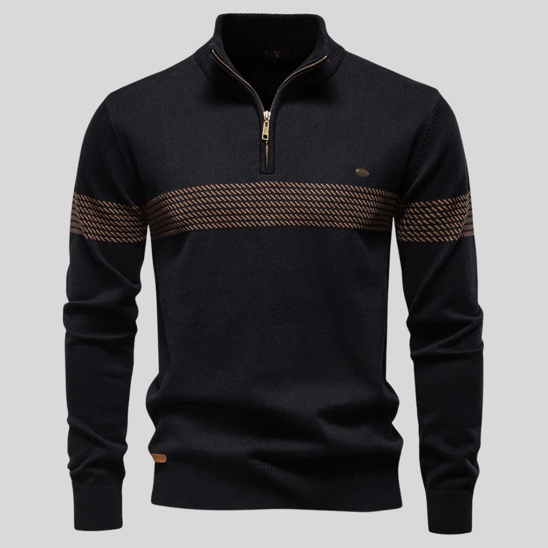 Fabio Quarter Zip Knit Sweater
