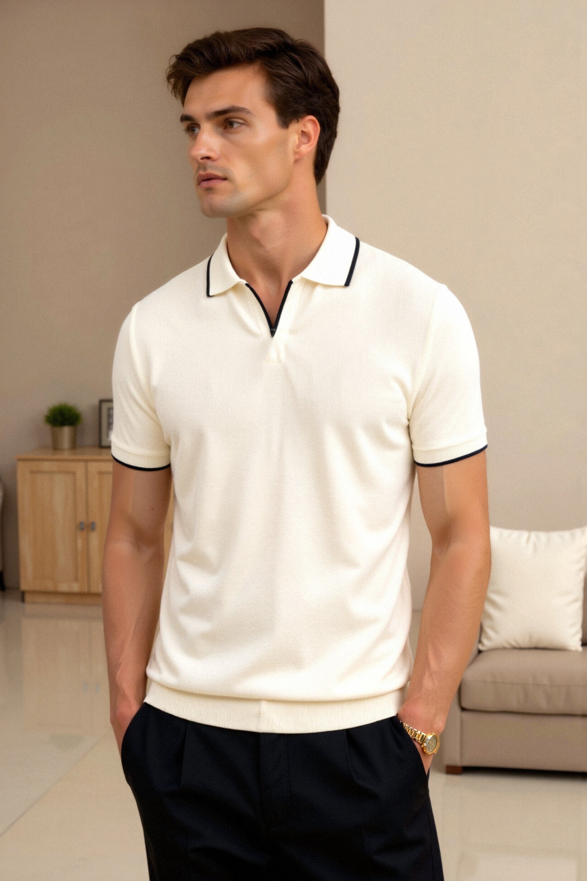 Ciedera Contrast Slim Fitted Polo