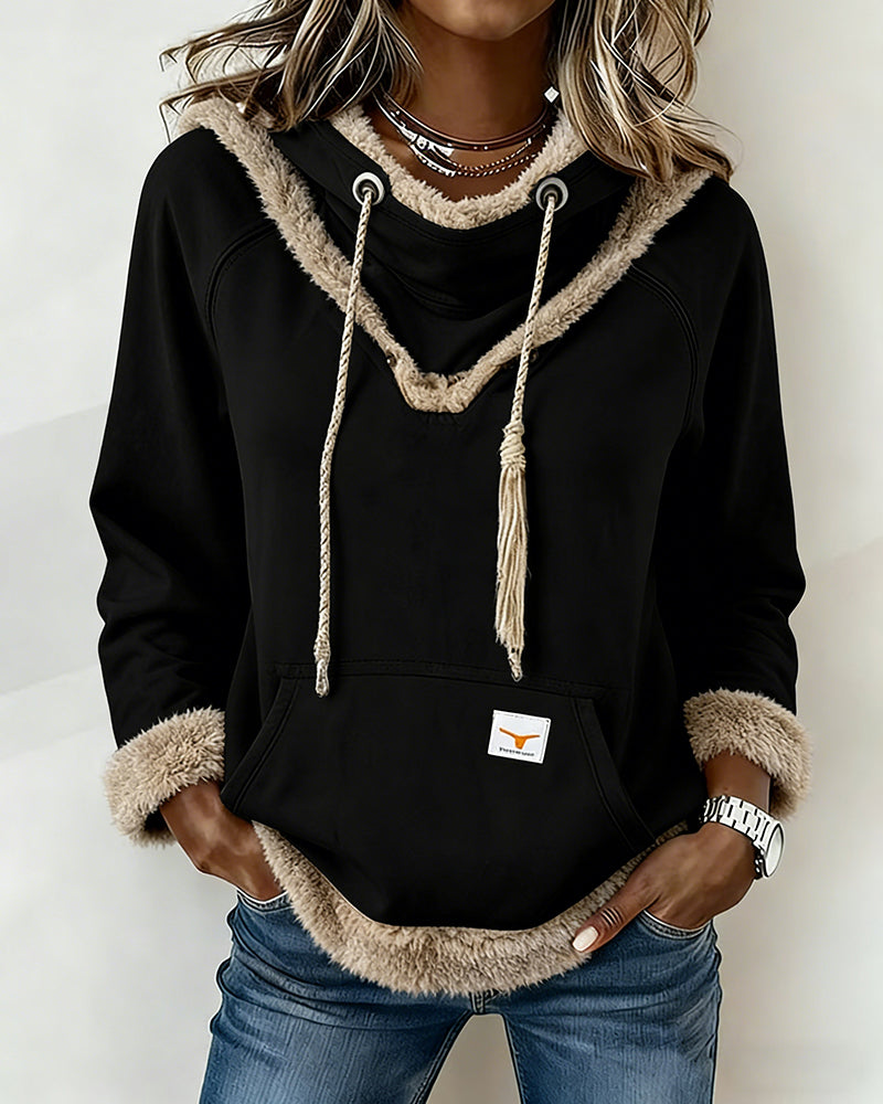Lola Hooded Fleece Trim Hoodie