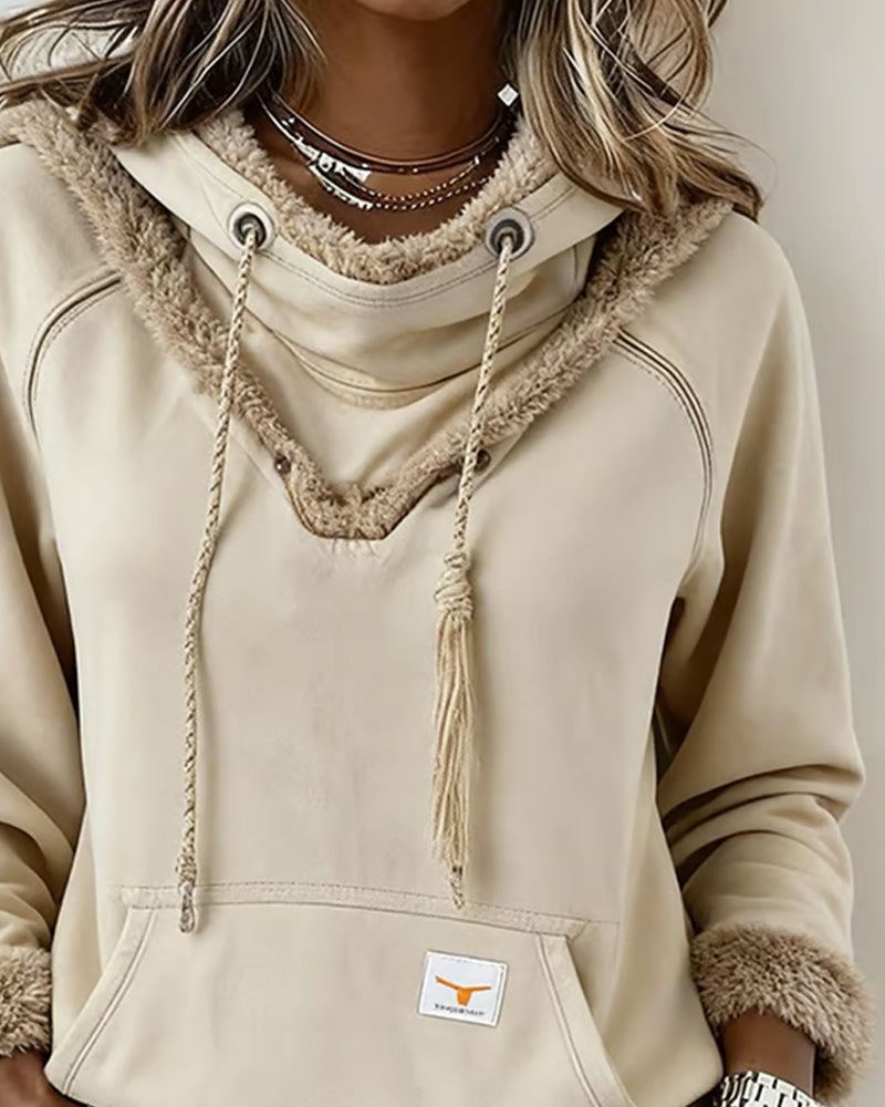 Lola Hooded Fleece Trim Hoodie