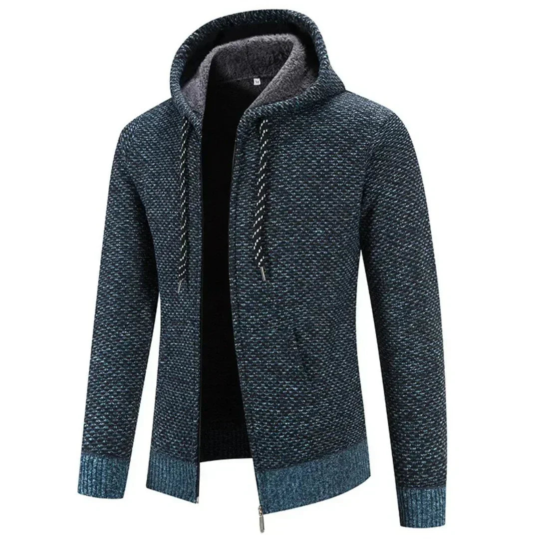 Ciedera Textured Knit Zip Hoodie