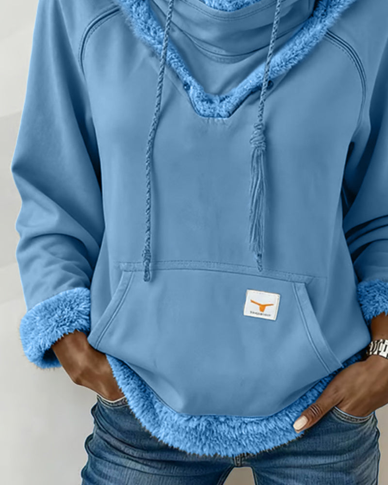 Lola Hooded Fleece Trim Hoodie
