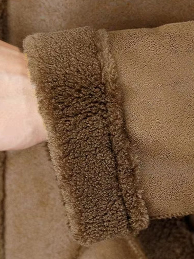Ciedera Premium Suede Shearling Coat