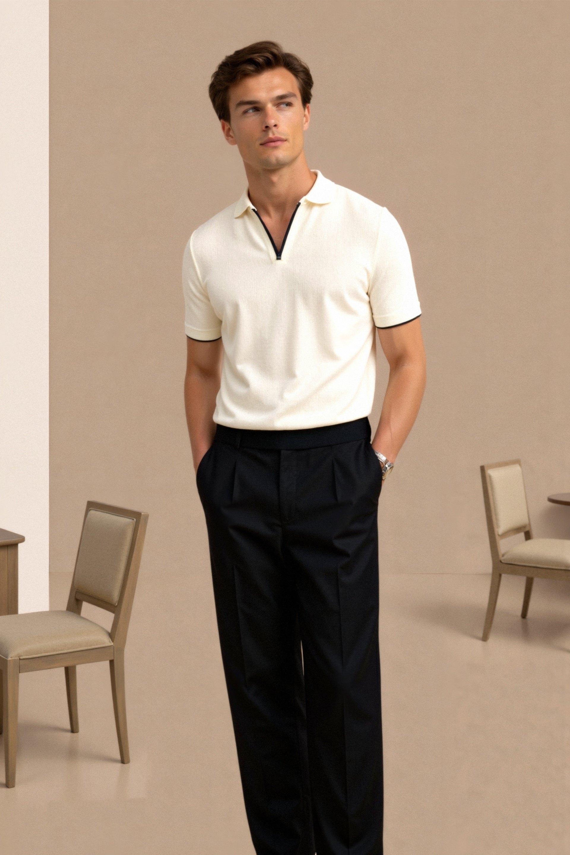 Ciedera Contrast Slim Fitted Polo