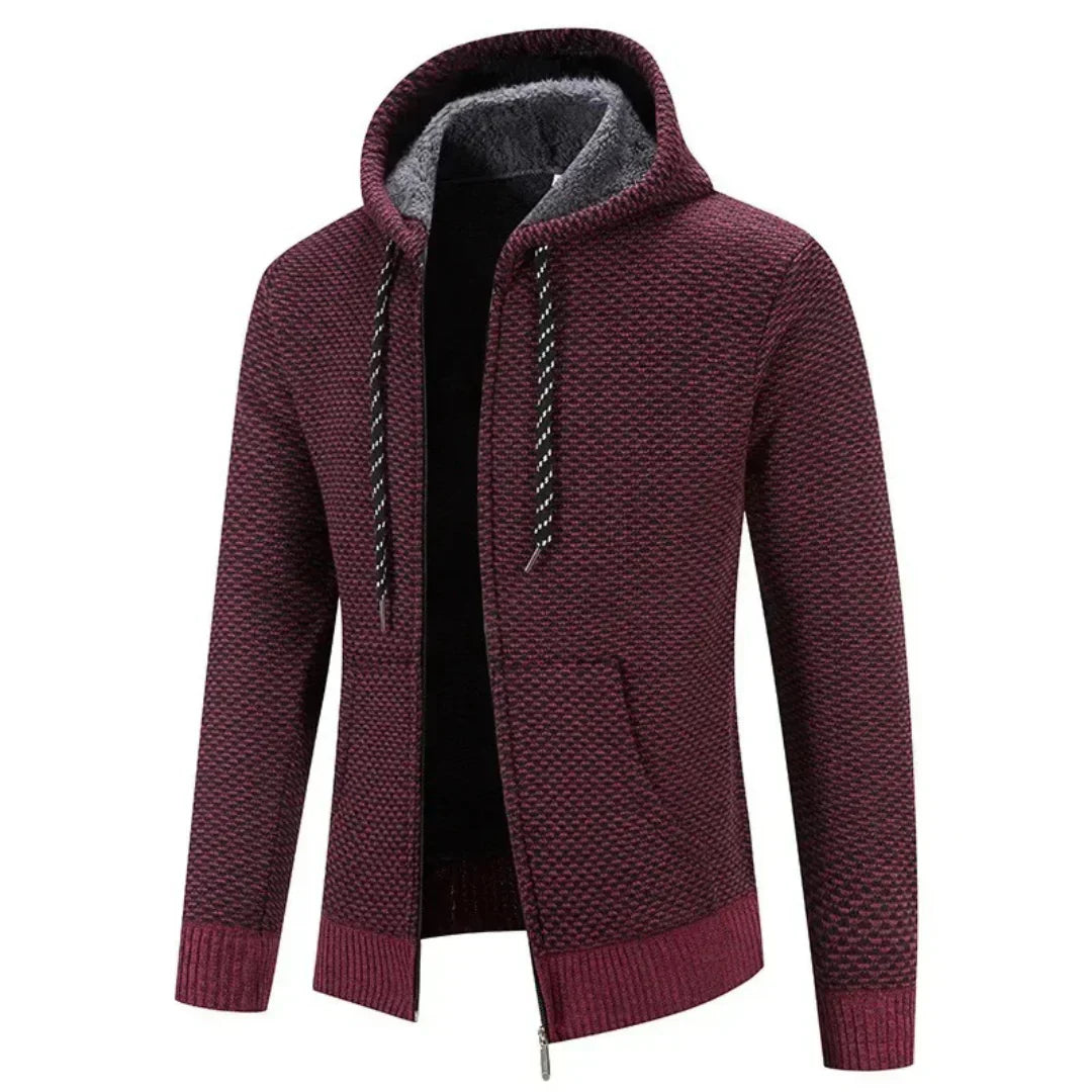 Ciedera Textured Knit Zip Hoodie