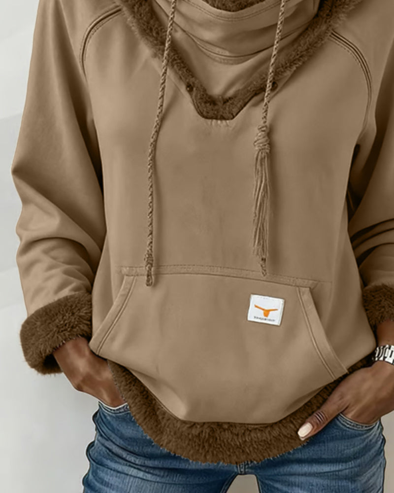 Lola Hooded Fleece Trim Hoodie