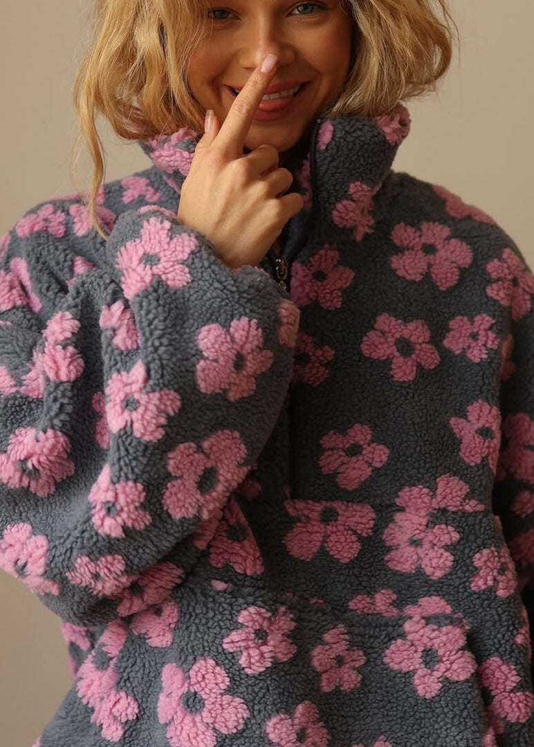 Ciedera Floral Fleece Pullover