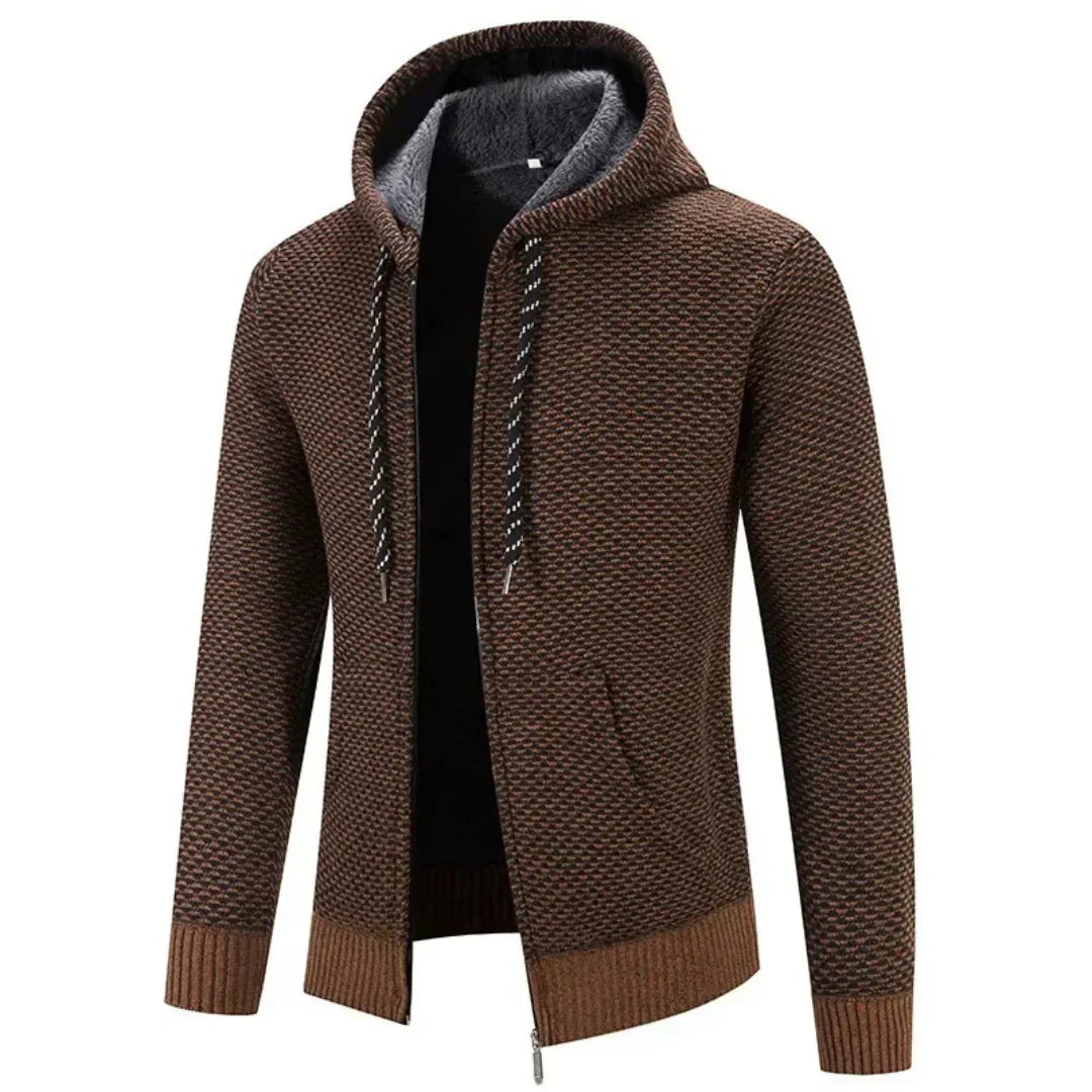 Ciedera Textured Knit Zip Hoodie