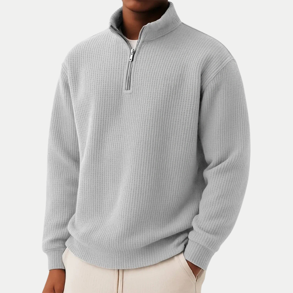 Ciedera Textured Half Zip Knit Sweater
