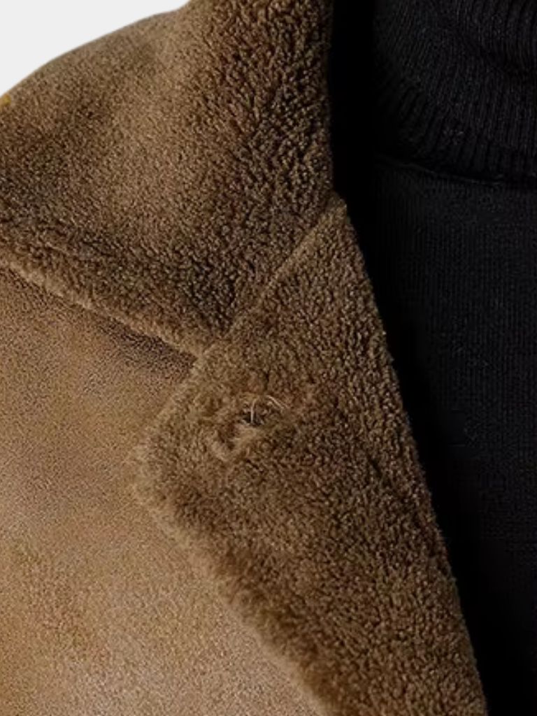 Ciedera Premium Suede Shearling Coat