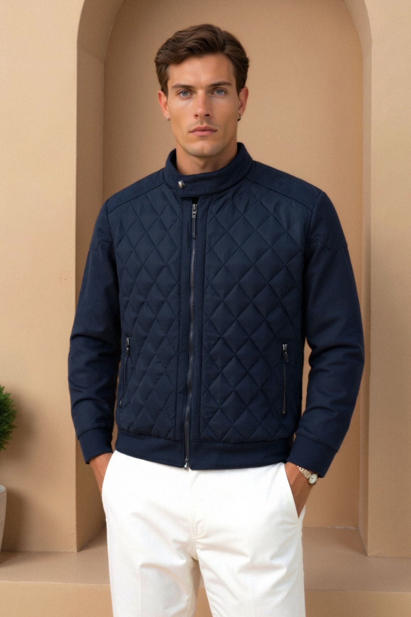 Ciedera Premium Classic Quilted Jacket Navy