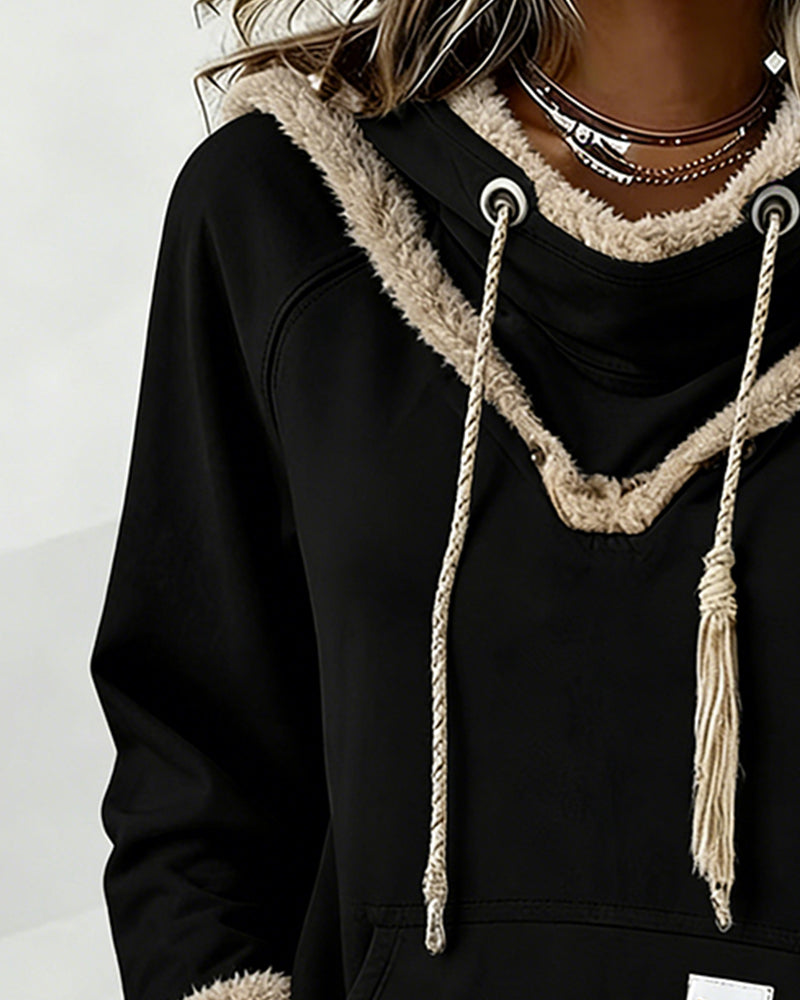 Lola Hooded Fleece Trim Hoodie