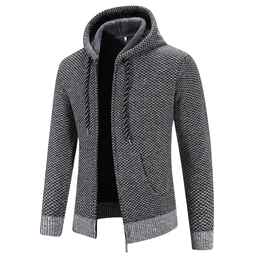 Ciedera Textured Knit Zip Hoodie