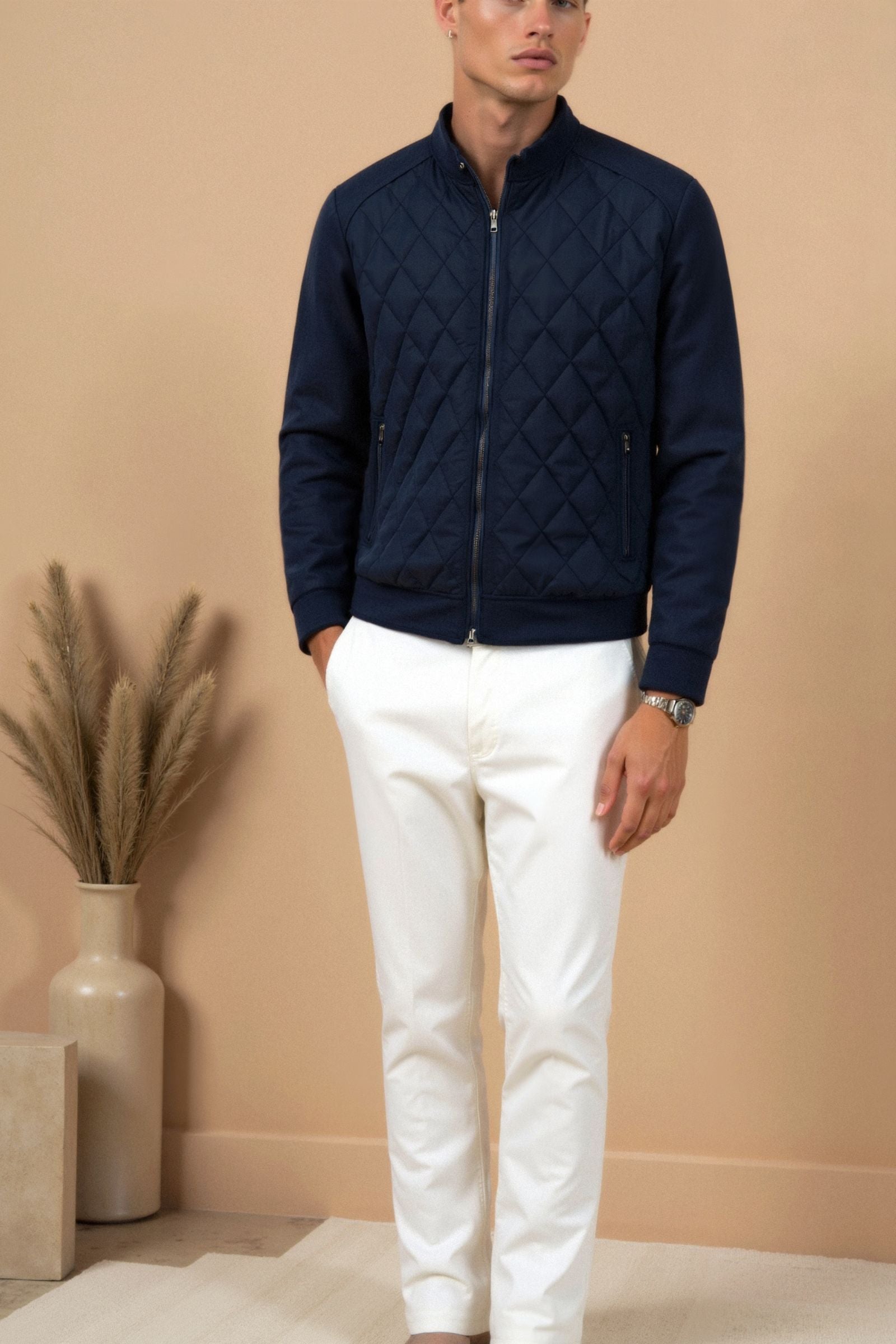 Ciedera Premium Classic Quilted Jacket Navy
