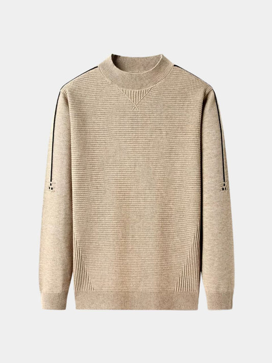 Ciedera Textured Rib-Knit Crewneck Sweater