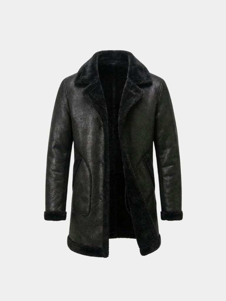 Ciedera Premium Suede Shearling Coat