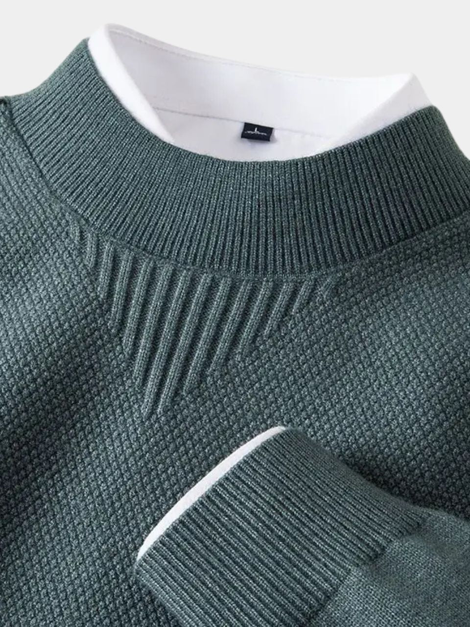 Ciedera Textured Rib-Knit Crewneck Sweater