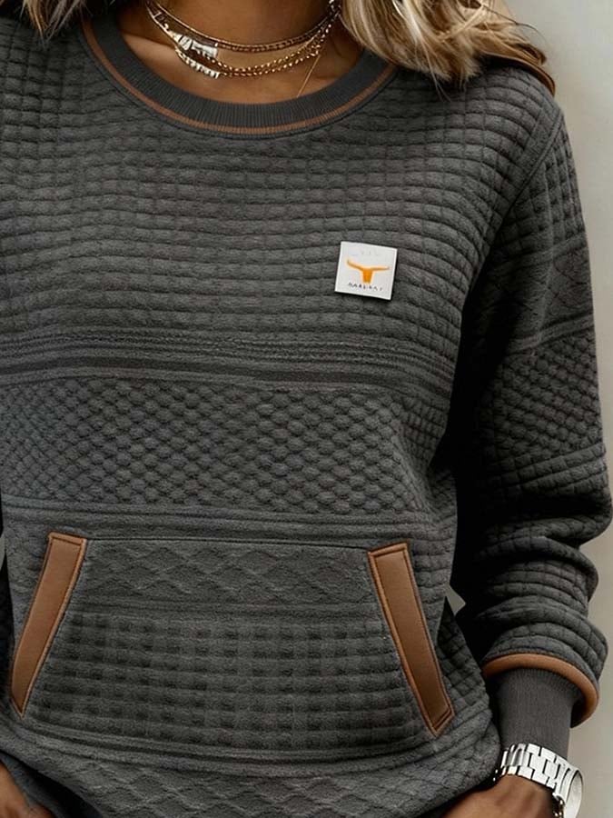 Quilted Textured Sweatshirt