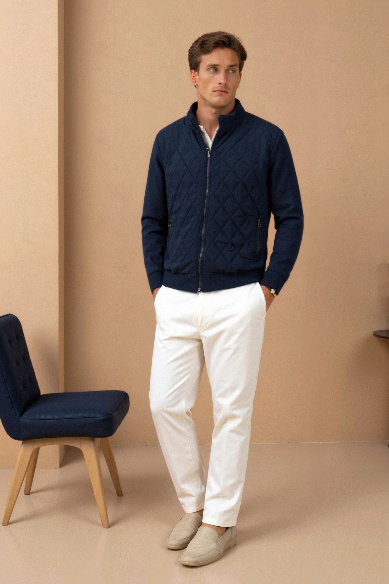 Ciedera Premium Classic Quilted Jacket Navy
