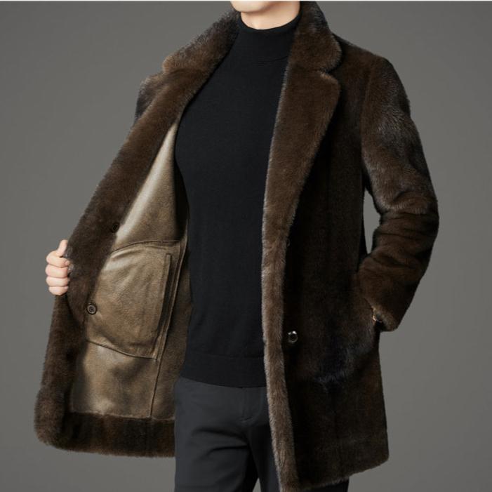 Ciedera Sleek Faux-Fur Overcoat