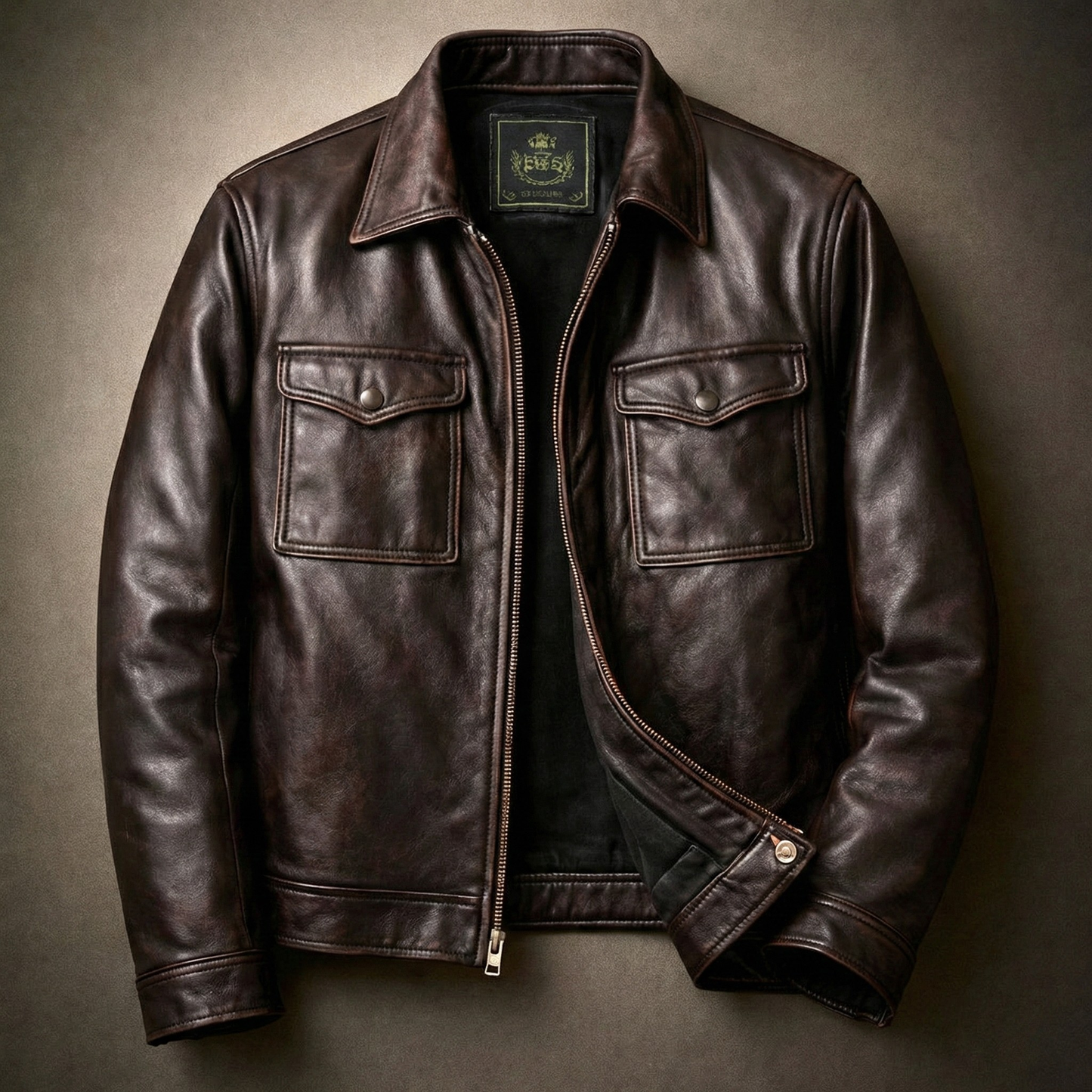 Trenton Classic Leather Utility Jacket