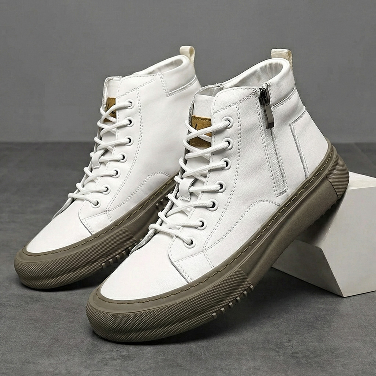 Regent Leather High-Top Sneakers