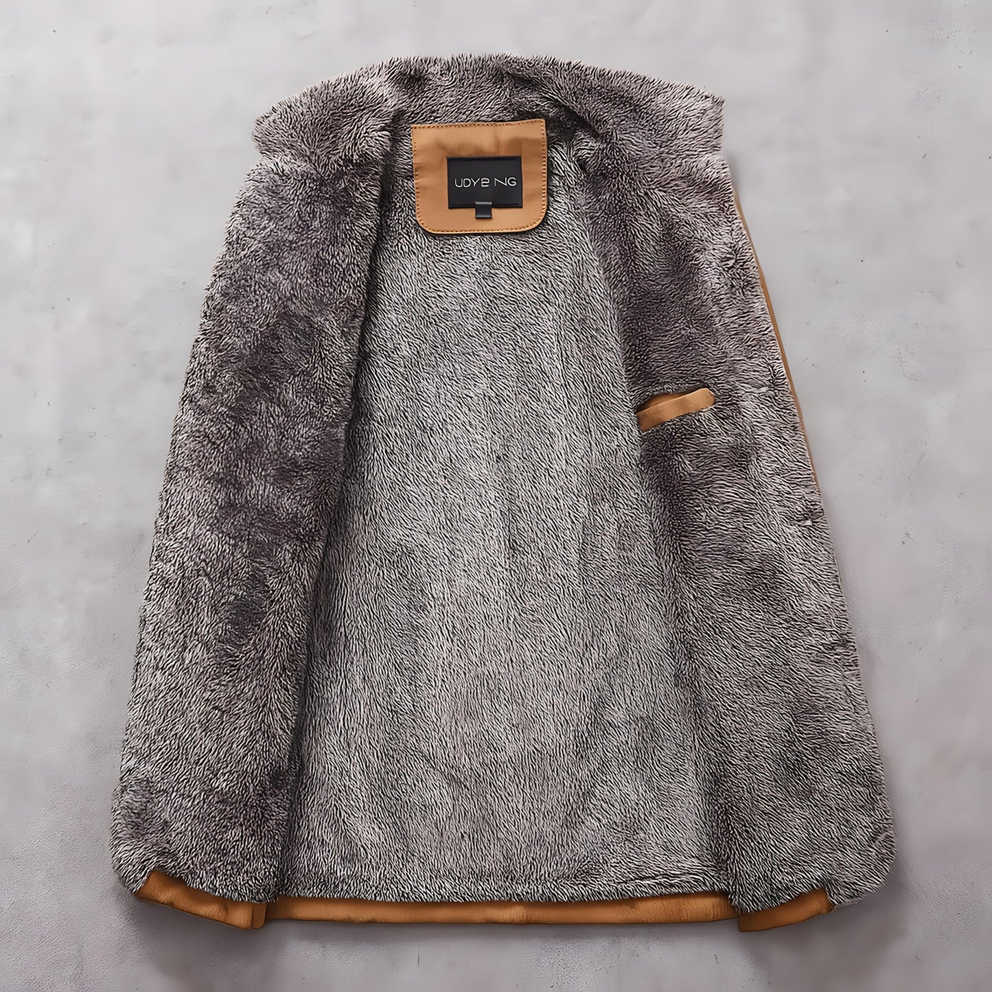 Faux Leather Sherpa-Lined Jacket