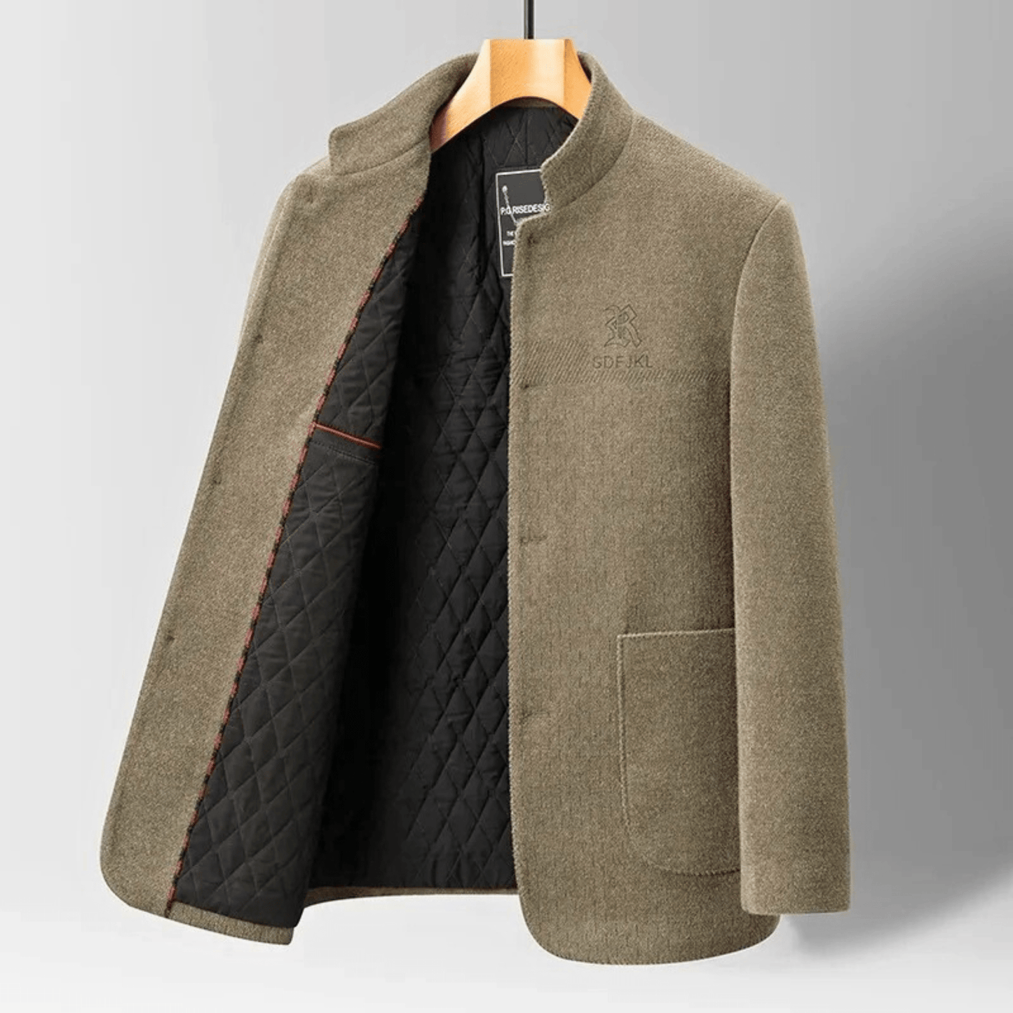 Ciedera Quilted Lined Wool Blend Jacket