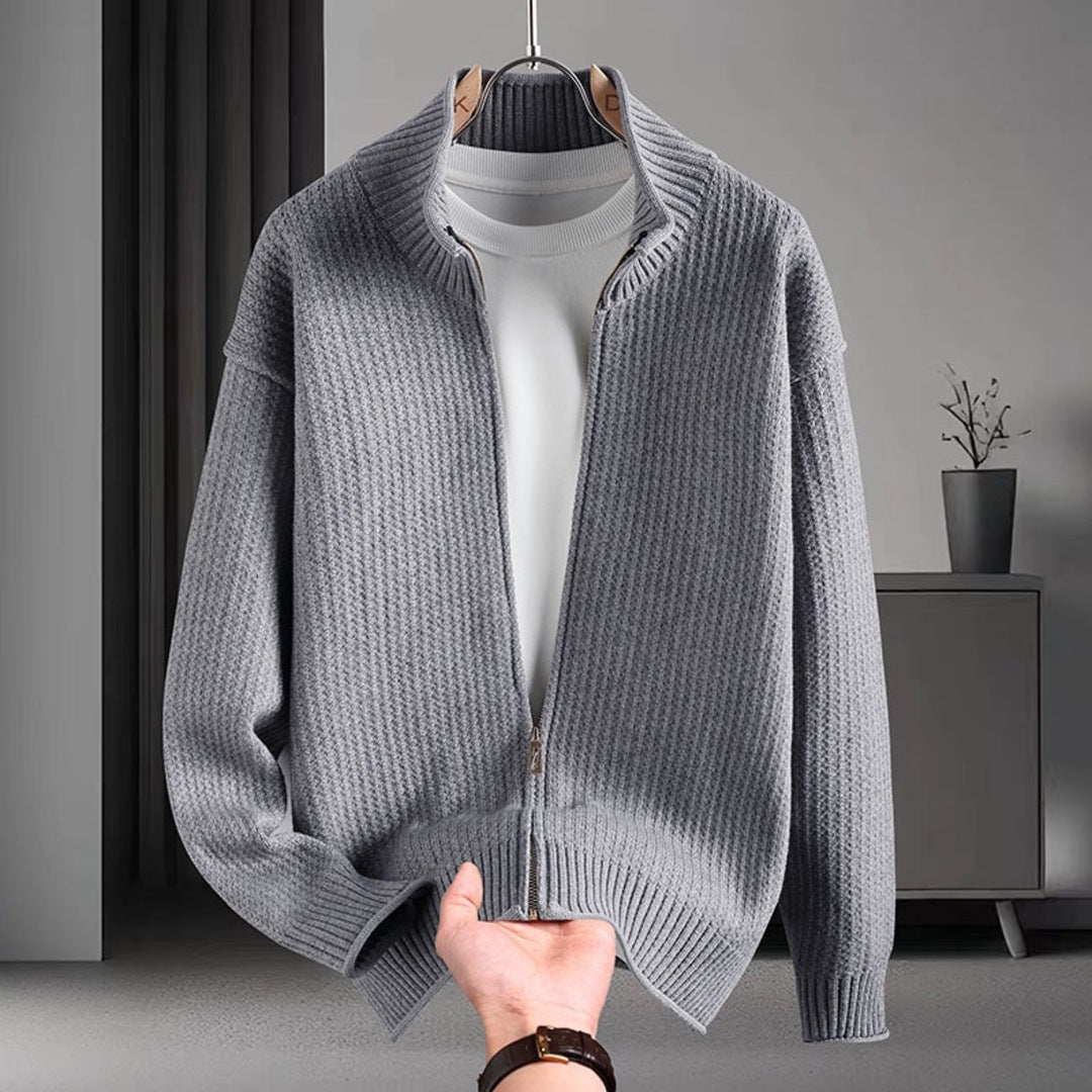 Monza Ribbed Knit Zip Cardigan