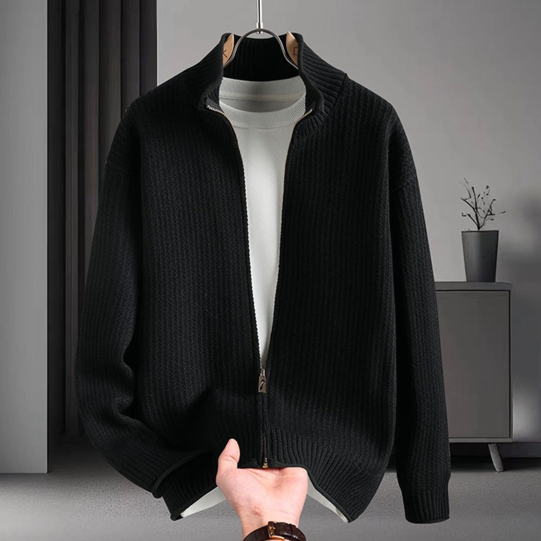 Monza Ribbed Knit Zip Cardigan