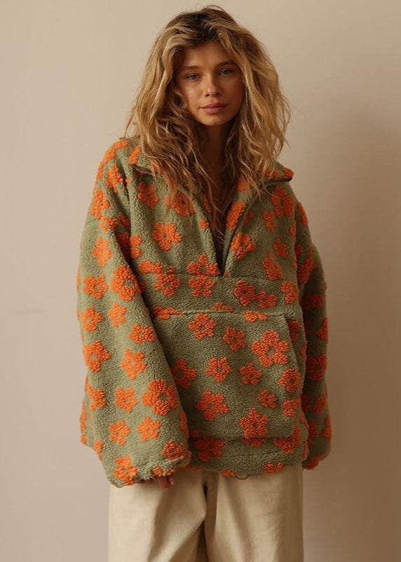 Ciedera Floral Fleece Pullover