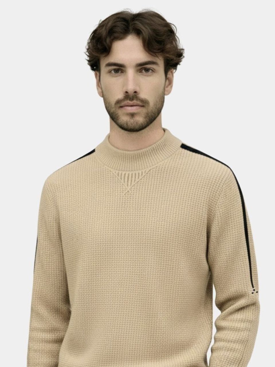 Ciedera Textured Rib-Knit Crewneck Sweater