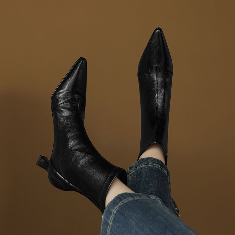 Orella Leather Ankle Heels