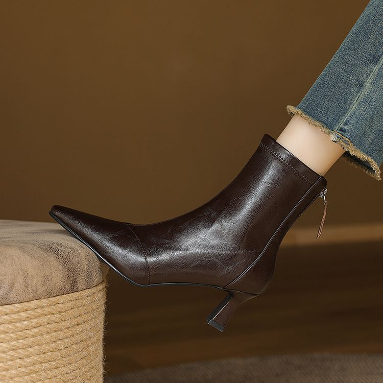 Orella Leather Ankle Heels