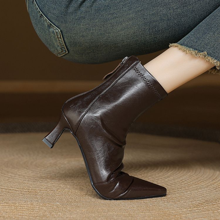 Orella Leather Ankle Heels