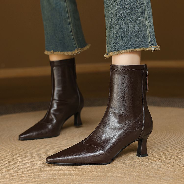 Orella Leather Ankle Heels