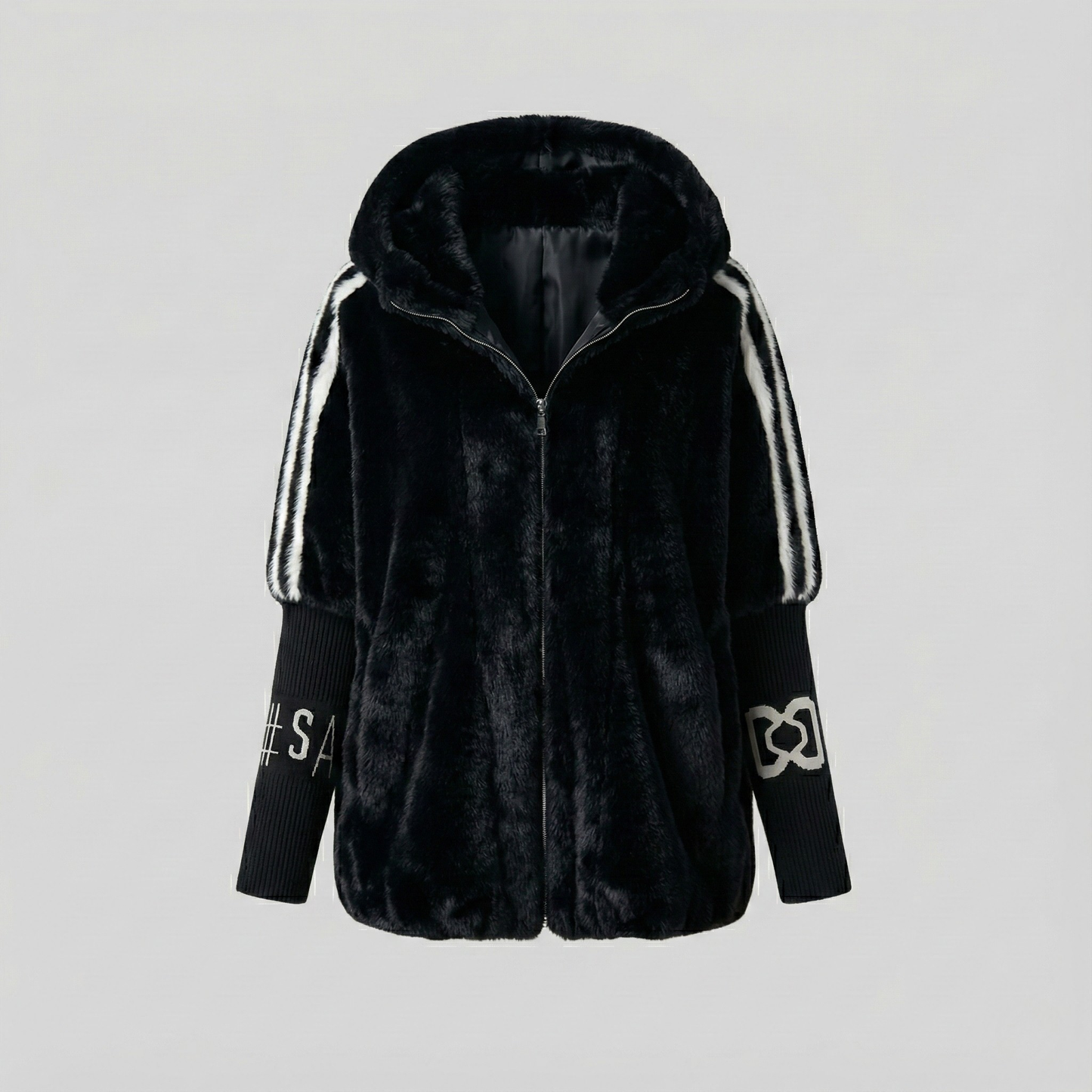 Ciedera Faux Fur Hooded Zip Jacket