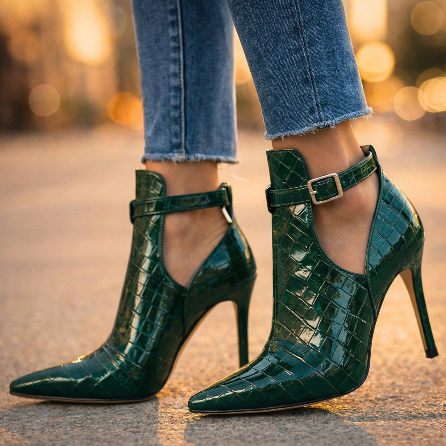 Aurea Gator Stiletto Heels
