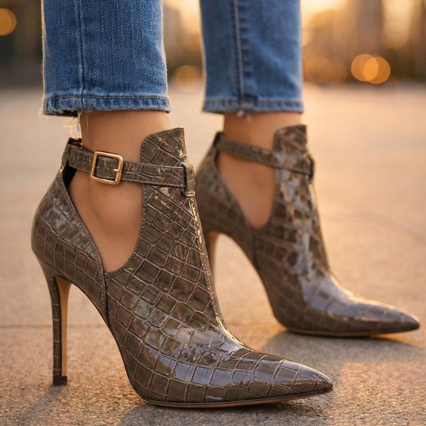 Aurea Gator Stiletto Heels
